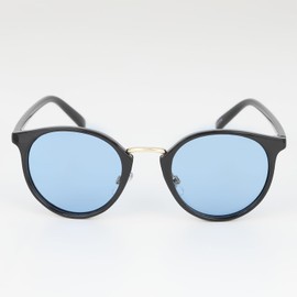 What Say Fashion Outdoor UV400 Polarized Lenses, Gold Bridge, Classic Frame, Color Lens, Sunglasses, Clear Lens, Date Glasses, Light blue (polarized) / Black gold