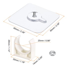 uxcell PVC Water Pipe Clamp Clips, 6pcs Fit for 25mm(1") OD Tubing Hose Hanger Support U-Shaped Pipe Clips with Adhesive for Water Pipe, Gas Tubing