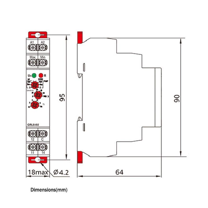 Liquid Level Control Relay GRL8-02 Pool Water Level Controller with