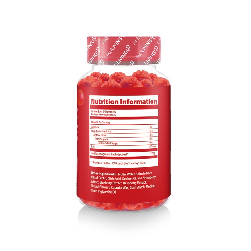 NKD Living High Fibre Gummies (60 per Bottle) 5000mg of