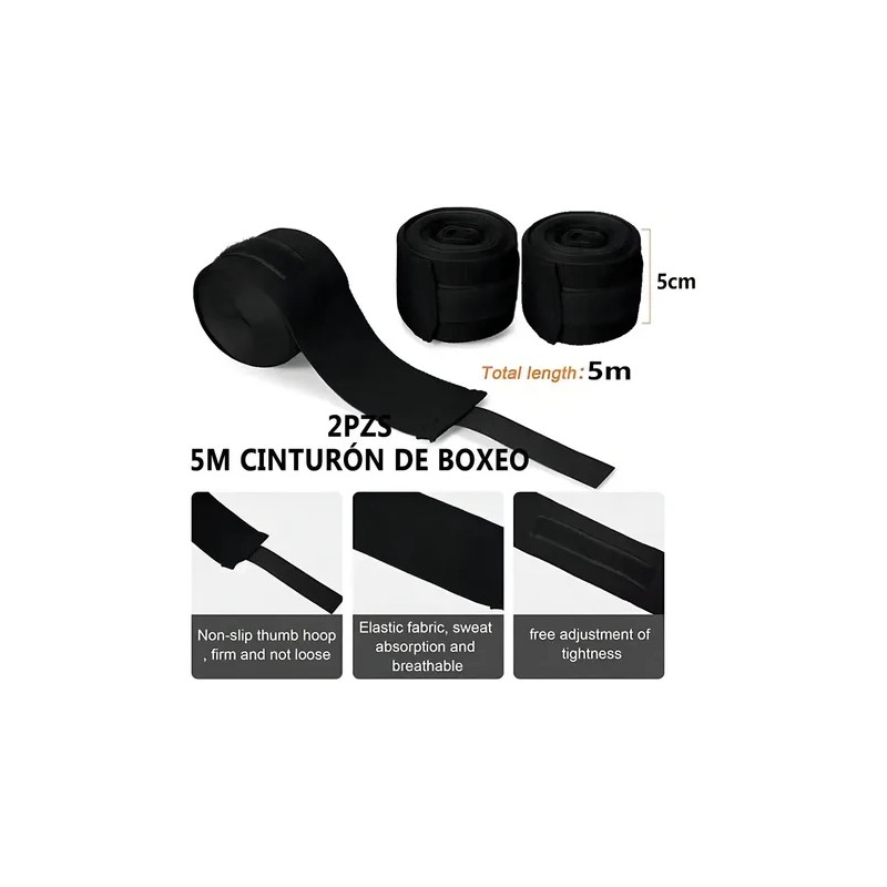 2 Piezas Vendas De Box Semielasticas De 5m Boxeo Vmim