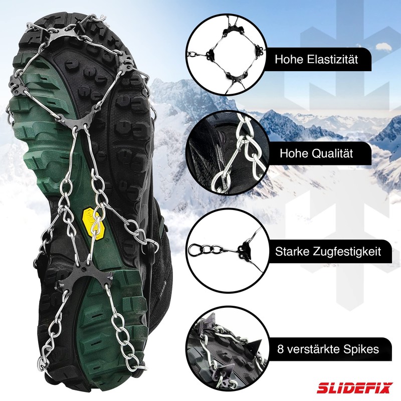 slidefix Shoe spikes anti-slip risk. Helps with snow and ice.