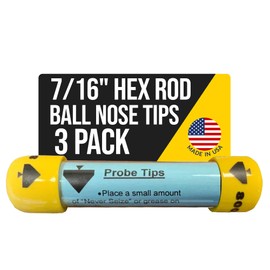 T&T Tools Mighty Probe Ball Nose Tips 7/16 Inch Soil Probe Rods - Replacement Tips for Smart Stick, Mighty Probe, Metal Rods, Ground Probe, Septic Tank, Plumbing & Landscaping Tools, 3 Pack