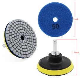 Aussel 3Inch Diamond Polishing Pad Wet Polishing Wheel Set for Granite Concrete Stone Ceramic (3inch)