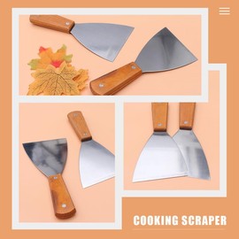 PRETYZOOM Raspadores Para Parrilla, 3 EspáTulas De Acero Inoxidable Con Mango, Raspador Plano Para Barbacoa Para Voltear Y Vuelta