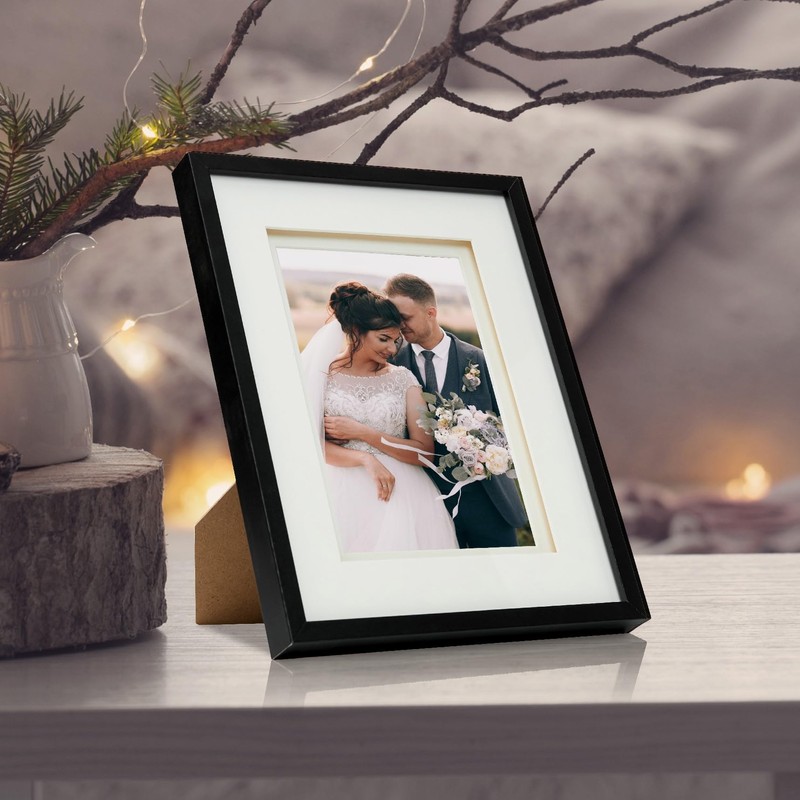 Fabian Clarke London® Black Wooden Picture Photo Frame with Off