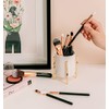 15 Piezas de Brochas con Bolsa Cosmética para Maquillaje (Cafe-Golden)