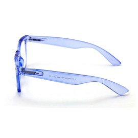 V.W.E. Transparent Neon Color Deluxe Reading Glasses - Comfortable Stylish Simple Readers Magnification (Blue, 1.75)