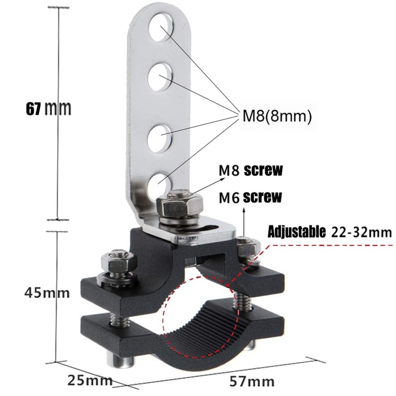 NINGDAKEAI Pack of 2 Motorcycle Light Brackets, Fork Clamp Brackets