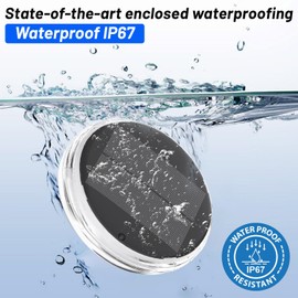 ivotow Pool Lights,Solar Rechargeable Floating,Pool Lights That Float with Remote Control, Modes 9 Lighting Timing Mode IP67 Waterproof for Inground Pool, Bathroom, Bathtub, Pool Party