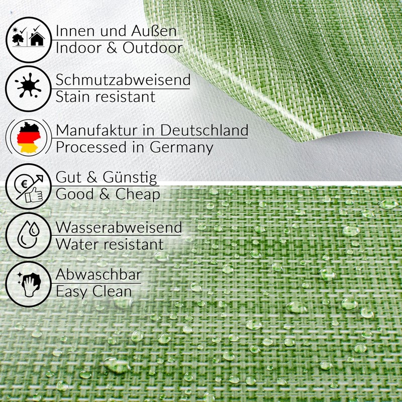 Washable Garden Tablecloth, Oilcloth, 100 x 140 cm, Cut Edge,