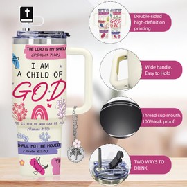 AiHeart Christian Gifts for Women Faith,Inspirational Gifts for Women,Religious Gifts for Women,Birthday Gifts for Women,40oz Christian Tumbler with Handle,Easter Mother's Day for Mom Sister Aunt
