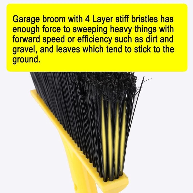 Kefanta Indoor Outdoor Angled Broom with Adjustable Handle for Housekeeping