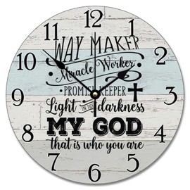 godblessign My God That is Who You are Clock Christian Jesus 12 Inch Large Wall Clocks Battery Operated Non-Ticking Modern Boho Retirement Living Room Decor Gift for Man Woman Friend Anniversary