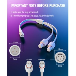 SAYSOLAK Y-Splitter for Govee Permanent Outdoor Lights, Y-Shaped Extension Cable (1 Male to 2 Female) Compatible with Govee and Other Permanent Outdoor Lighting, 3 Pin Power Cord for Eaves Lights