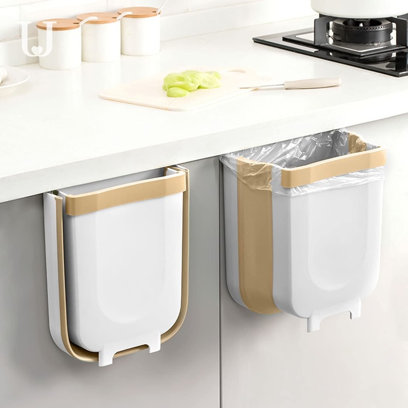 Trade One 60075 Wall-Mounted Trash Can, Folding, 1.7 gal (7
