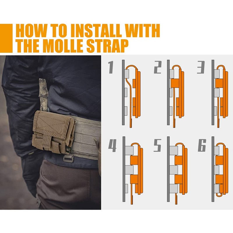 KRYDEX Molle Dump Pouch Roll-Up Drawstring Magazine Utility Pouch Folding