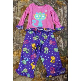 Komar Kids long sleeve pink Smart Thinking top&purple pant 2-pc pajamas set, 2T