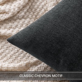 MIULEE Pack of 2 Black Decorative Pillow Covers 18x18 Inch Soft Chenille Couch Throw Pillows Farmhouse Cushion Covers for Home Decor Sofa Bedroom Living Room