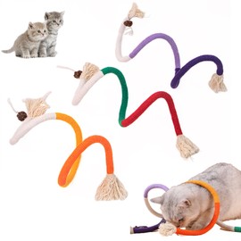kaiyaya Pack of 3 Catnip Teething Rope Toy, Cat Toy Cat Teething Rope Chew Toy Cat Toys Cat with Cat Toy Interactive for Cats Dental Care and Against Bad Breath (Red, Purple, Orange)