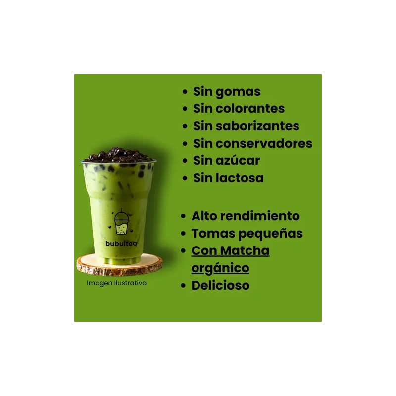 Matcha Latte Orgánico Sin Azúcar 500 Gr