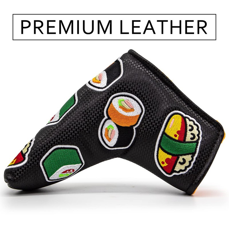 Black Golf Putter Cover Japanese Sushi,Blade Putter Headcover