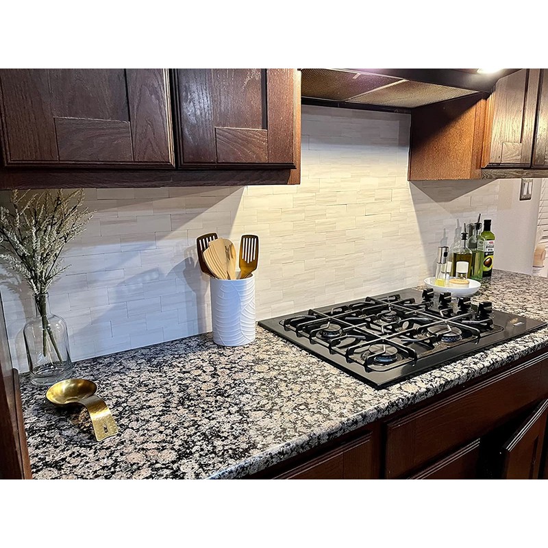 STICKGOO 10-Sheet Subway Tile Peel and Stick Backsplash, Star White