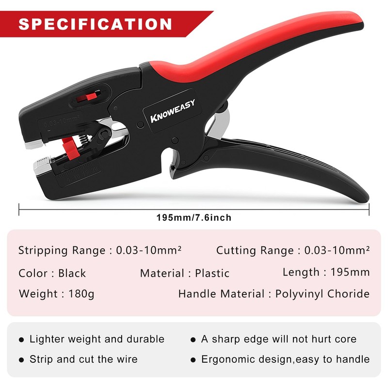 Knoweasy Upgraded Wire Stripper : 2-in-1 Heavy Duty Wire Stripper