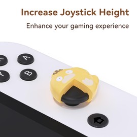 Yocore Thumb Grips, Soft Silicone Joystick Caps for Switch/OLED/Switch Lite, 4 Pcs - Duck