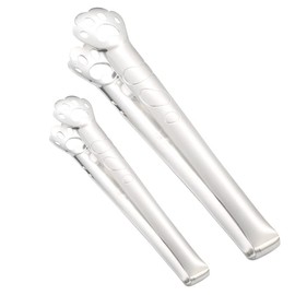 Hemoton 2 pcs Cat Paw Tongs Kitchen Tongs Stainless Steel Cooking Tongs Food Clips Dessert Clamps for BBQ Cooking Grilling Sweets, Sugar Silver