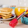Mini Easy-Grip Waffle Tongs Holder, Non-Slip Handle,Red (1pc Waffle tongs)