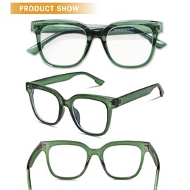 DUCO Superlight Blue Light Blocking Computer Reading and Gaming Eyewear Glasses,Anti Blue Light 100% UV Protection DC5210 (Transparent Green)