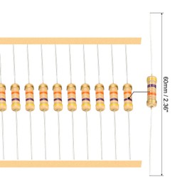 PATIKIL 1W Resistors Kit, 200 Pack 20 Values Carbon Film Resistors Assortment 10R Ohm-1M Ohm 5% Resistance Resistors Set for DIY Projects, 4 Bands