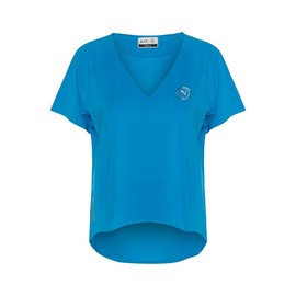 SSC NAPOLI T-Shirt Donna Azzurro, EA7, Prodotto Ufficiale, Logo SSCN, Linea Donna, XXL