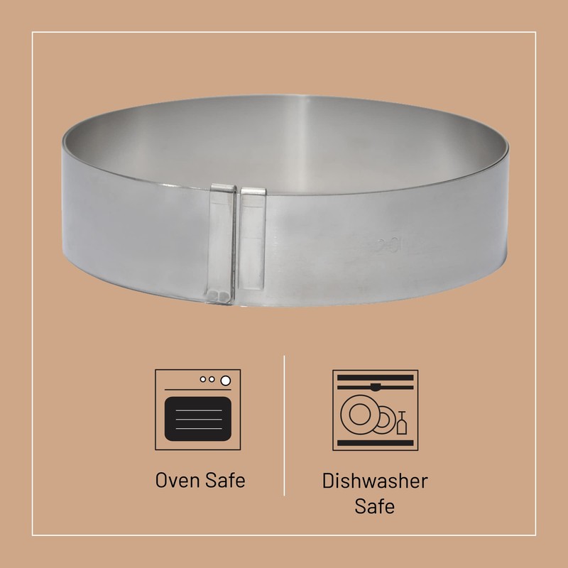 De Buyer Round Expandable Cake Frame - 1.75” Height -