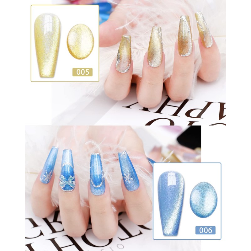 Biutee Magnetic Gel, Cat Eye Gel, 6 Colors, 0.3 fl