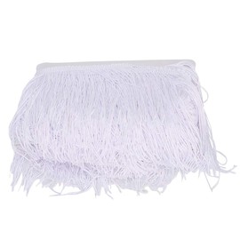 Flecos de Borlas de 14cm, Encaje, Vestido Latino, Ropa de Escenario, Zapatos, Cortina Artesanal, Accesorios DIY, Material de Poliéster, 9 Metros de Longitud (Blanco)