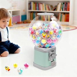 Gumball Machine Bulk Vending Dispenser Countertop Vending Machine with Keys for Toys Candies Capsule Balls, Suitable for 0.39-1.26in Balls (Green)