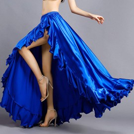 ROYAL SMEELA Disfraz de danza del vientre para mujer, falda de danza del vientre, vestido de danza del vientre, Azul oscuro, Talla única