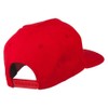 5 Panel Flat Bill Twill Snapback Solid Cap - Red
