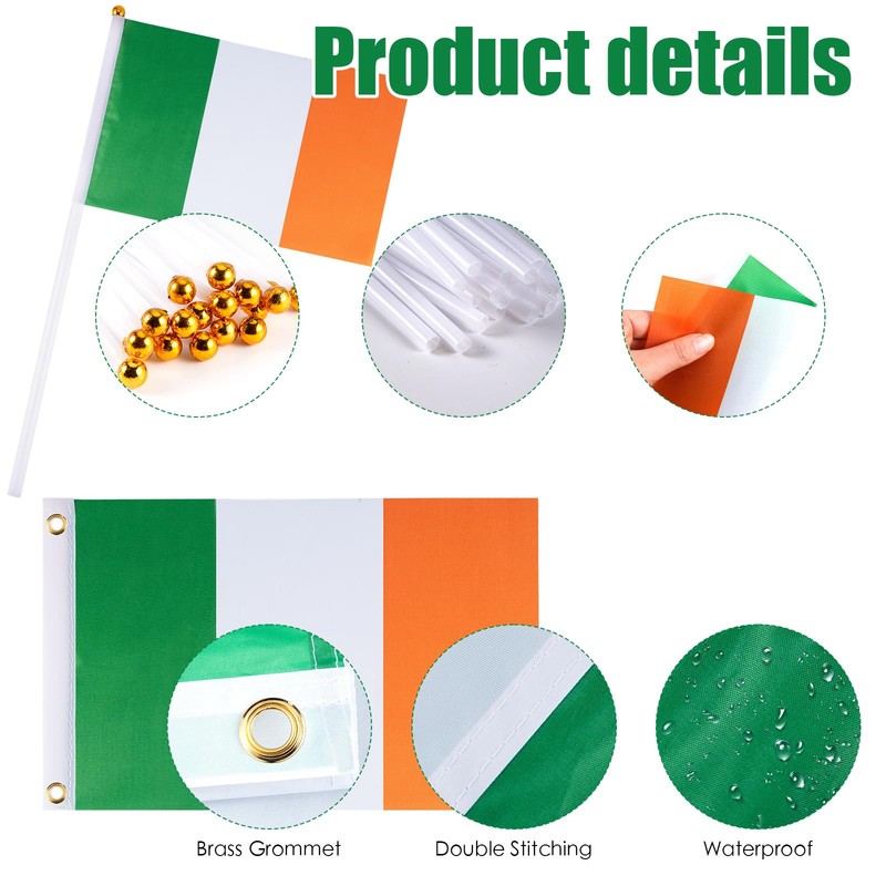 51 Pcs Irish Flags for St. Patrick's Day Party Decorations,