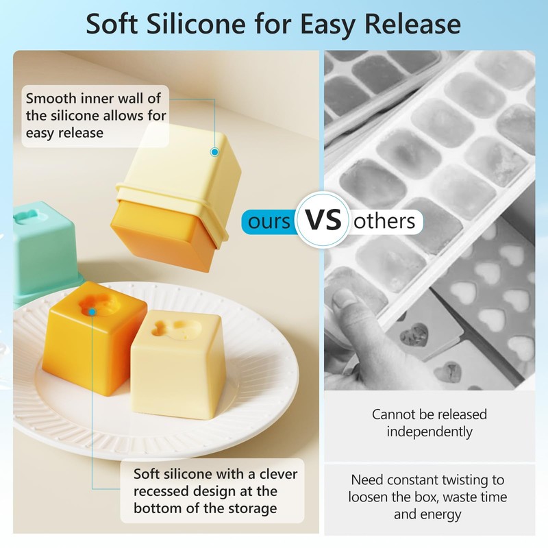 Silicone Freezer Molds 12 Pack,Individual Large Ice Cube Molds, Reusable
