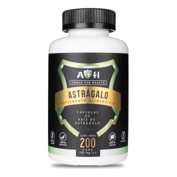 Raíz Astragalo Puro Astragalus 200 Cáps 500mg A4h Sabor Sin
