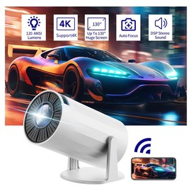Portable Projector 2.4/5G WiFi Smart Projector 360° 4K HD LED 200 Inch Screen Built-in Speaker Home Video Projector projector for bedroom - Color: Diamond-shaped projector