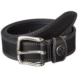 Realtree mens Contrast Stitch Genuine Leather Shot Shell Belt, Black, 34 36 US
