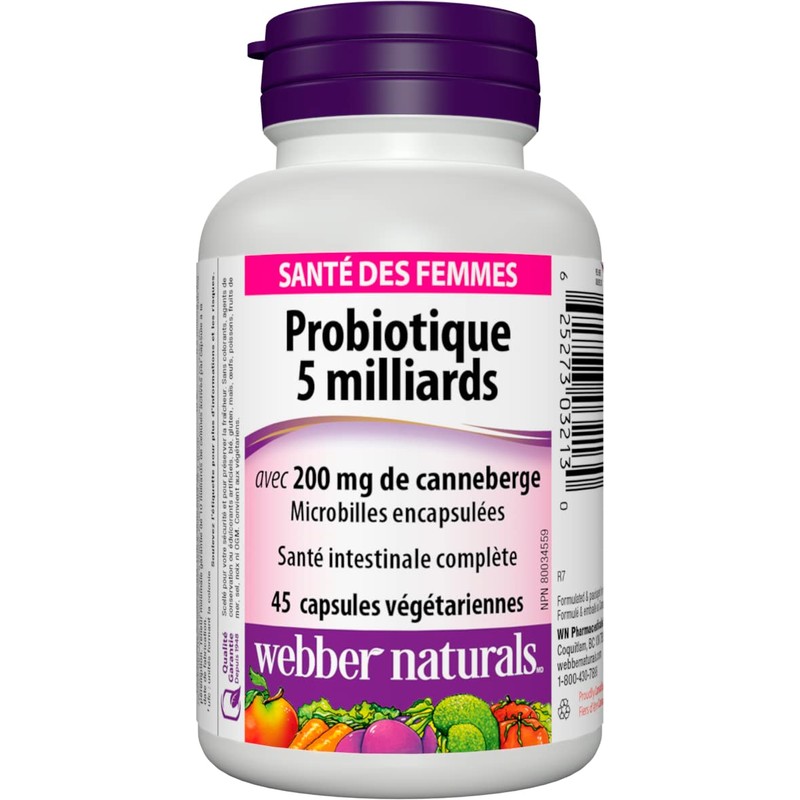 Webber Naturals Women's Multi Probiotic with Cranberry, 45 capsules