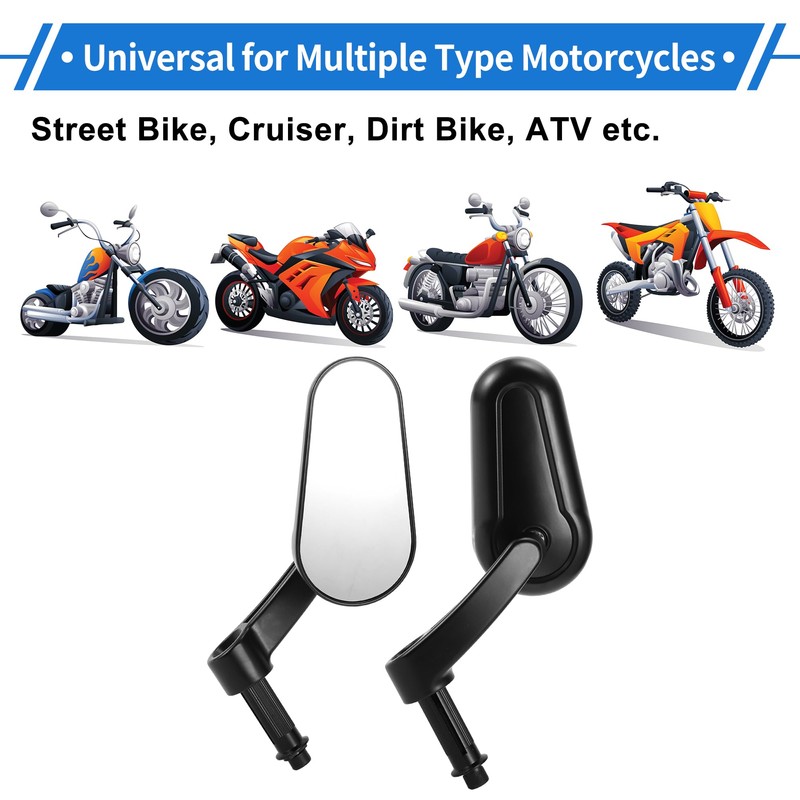 REPAIROCK 1 Set Motorcycle Rear View Mirrors Bar End Side