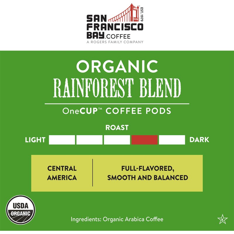 SF Bay Coffee OneCUP Organic Rainforest Blend 36 Ct Medium
