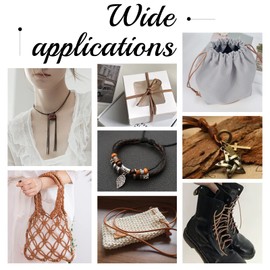 PH PandaHall 10.95 Yard Braided Leather Cord 5mm Round Leather String Cord Brown Imitation Leather Rope Bolo Leather Cord for Necklace Bracelet Belt Crafts Making Bolo Tie Distressed