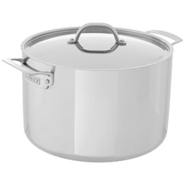 Viking Culinary 3-Ply Stainless Steel Stock Pot, 12 Quart, Includes Metal Lid, Dishwasher, Oven Safe, Works on All Cooktops including Induction